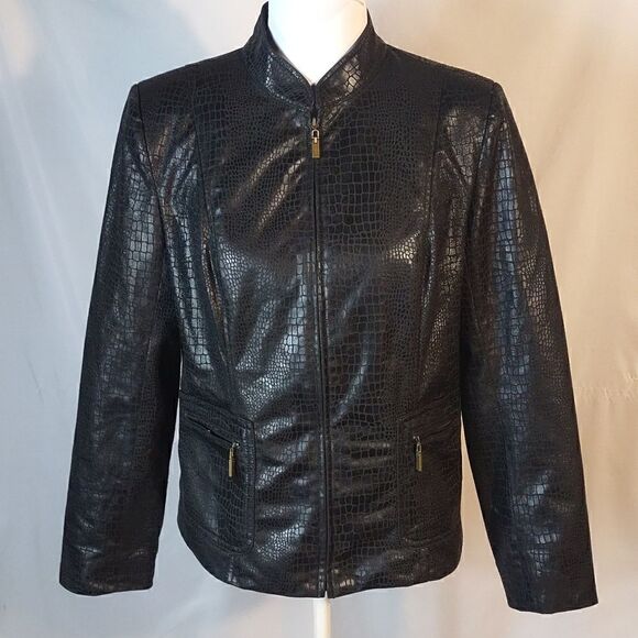 Joni B Croc Embossed Women's Jacket - Picture 1 of 8